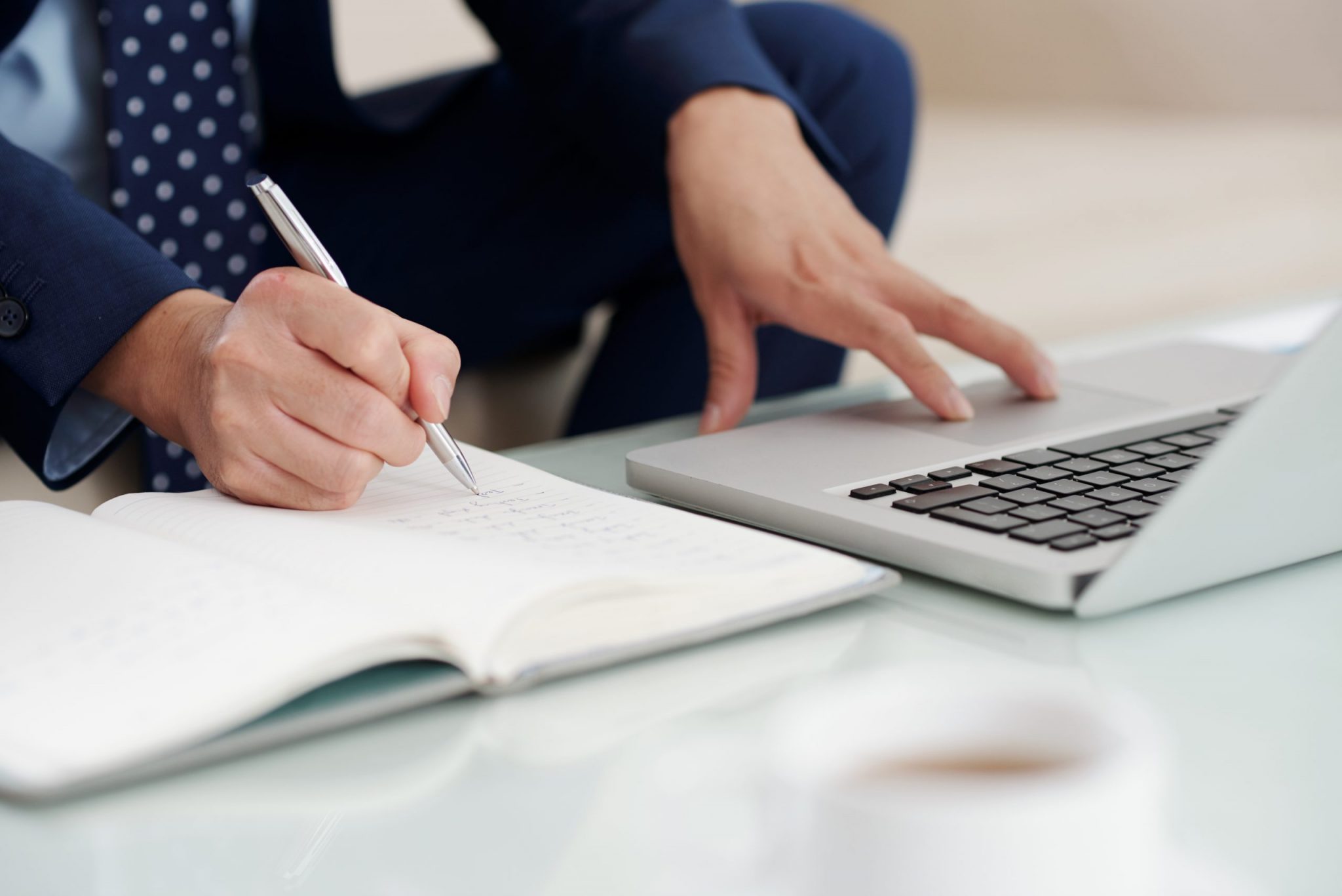 Entrepreneur taking notes