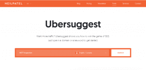 Ubersuggest homepage