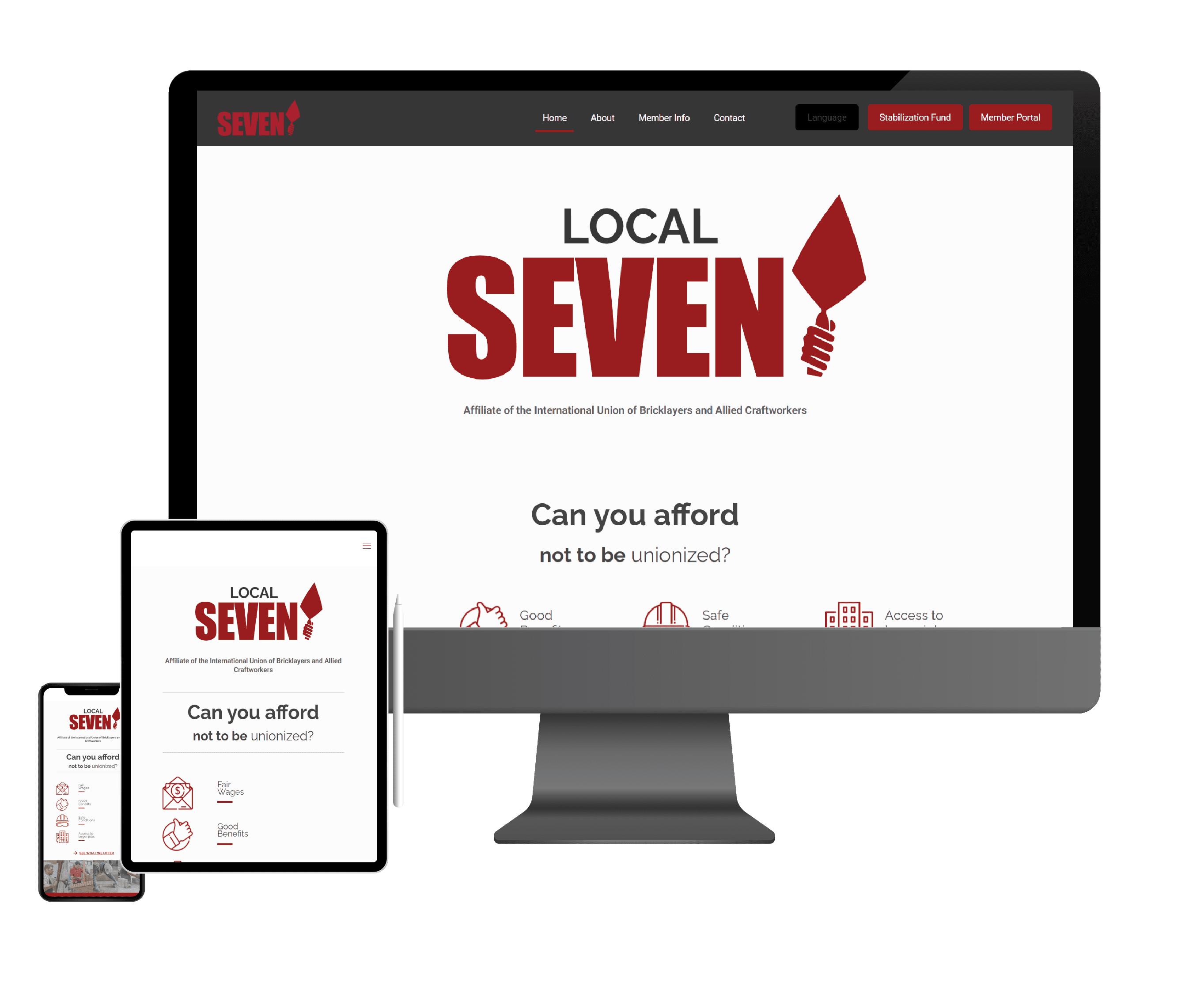 image of local 7 website on mobile, tablet, and desktop