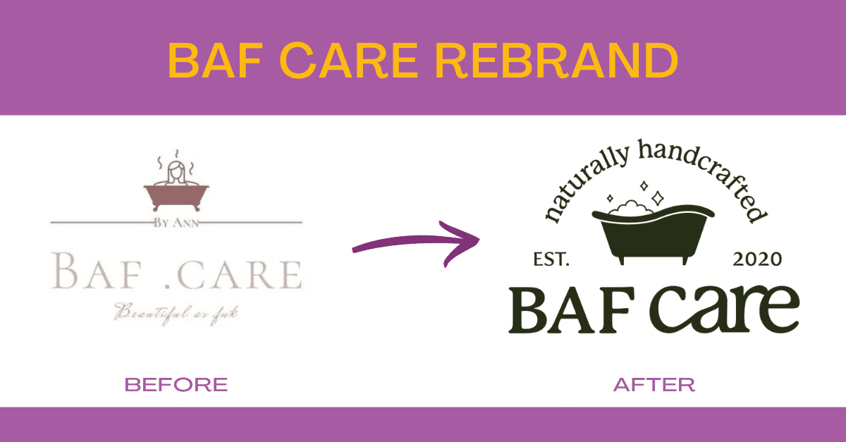 Before and after of BAF rebrand