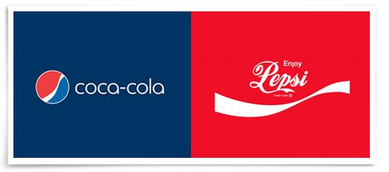 Pepsi and Coca cola reversed branding